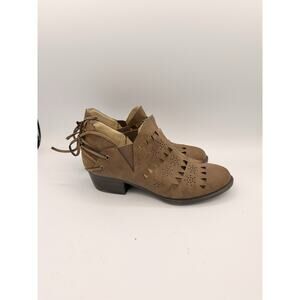 JBU By Jambu Boots Womens 8 M Evelyn Ankle Booties Brown Vegan Leather Heels